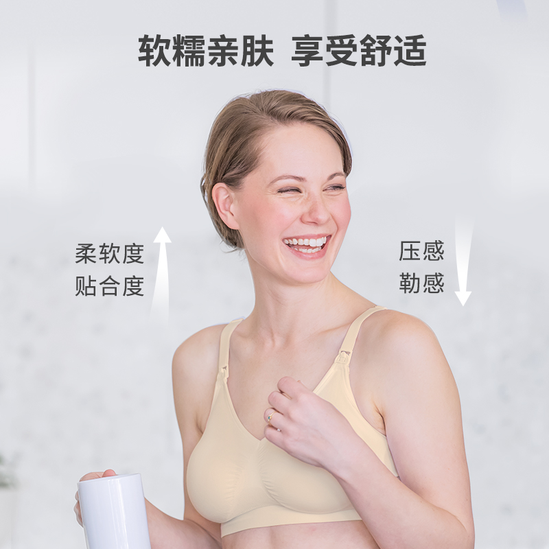 美德乐哺乳文胸孕妇内衣聚拢防下垂透气夏季薄款怀孕期哺乳期专用 - 图3