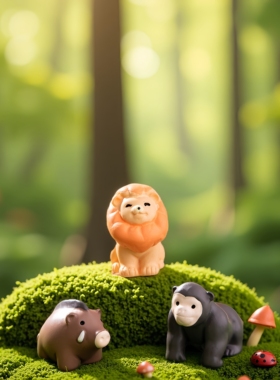 苔藓微景观动物狮子棕熊大猩猩