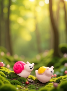 苔藓微景观创意彩色蜗牛公仔