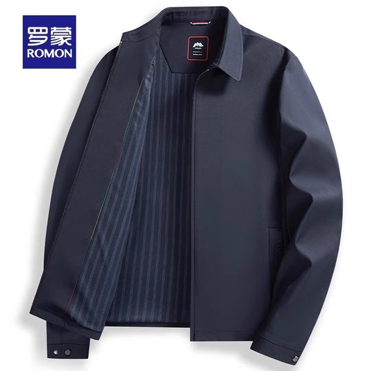 Romon mittleren Alters und älterer Kader Kader 2025 Herbst Kurzer Freizeitstehendkragen Daddy Wear Revers-Jacke Jacke Männer Männer