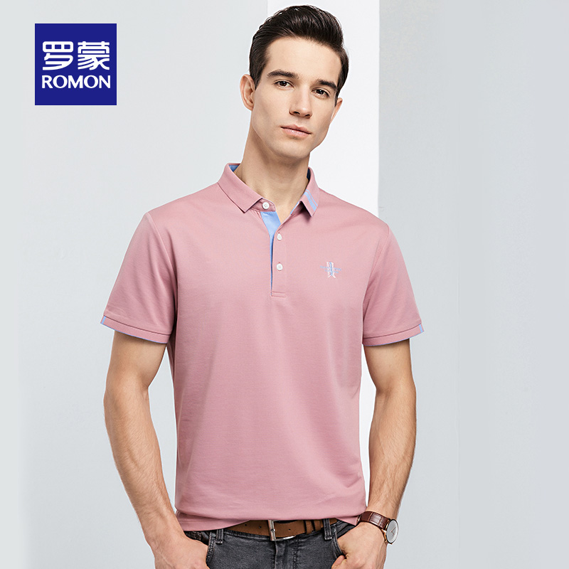 罗蒙官方旗舰店罗蒙男士短袖T恤衫夏季新款商务休闲polo衫中青年百搭翻领t恤2
