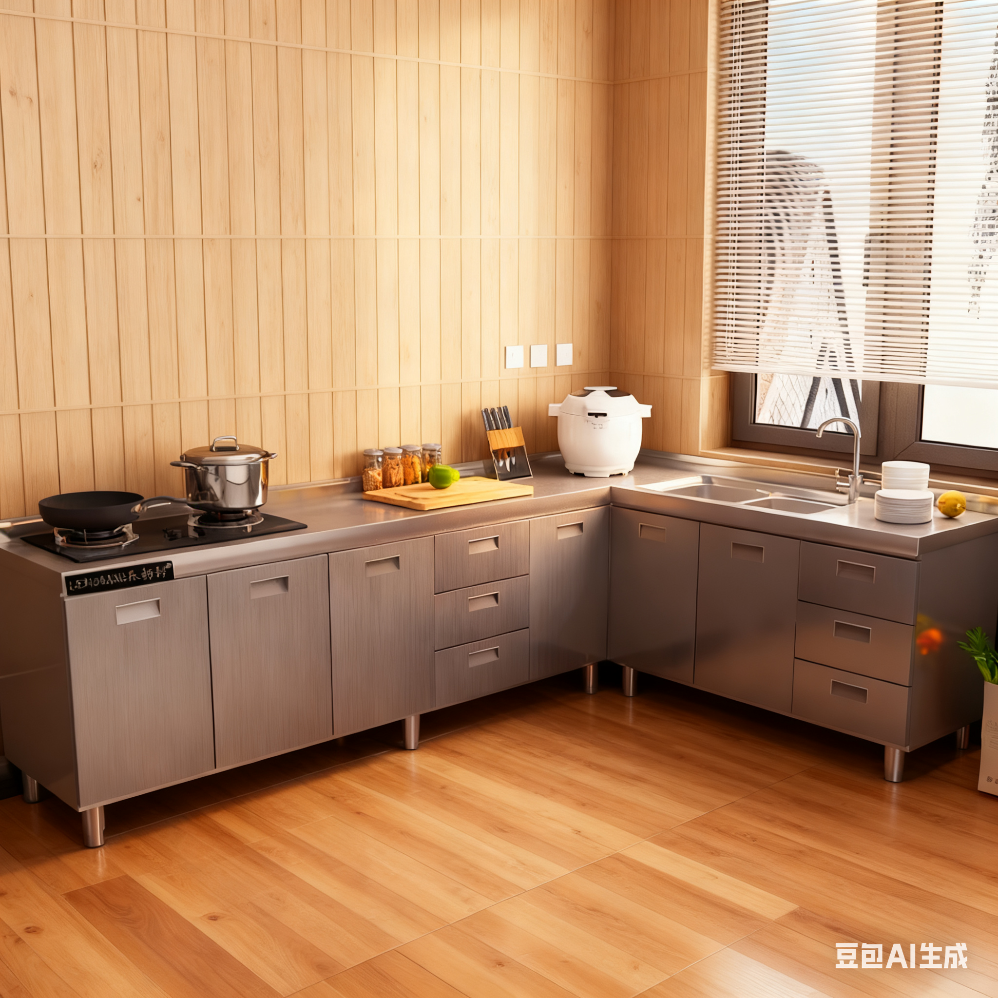 不锈钢厨房橱柜灶台一体不锈钢橱柜厨房整体橱柜家用拉篮厨房橱柜,淘宝优惠券,粉丝福利购,淘宝优惠卷