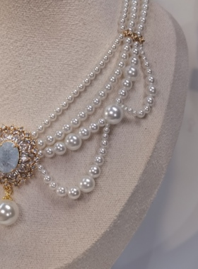一梦星河/原创设计复古风lo手作珍珠项链小众高级感设计叠戴颈链