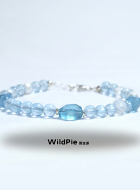 「WildPie」海蓝宝珍珠水晶手链