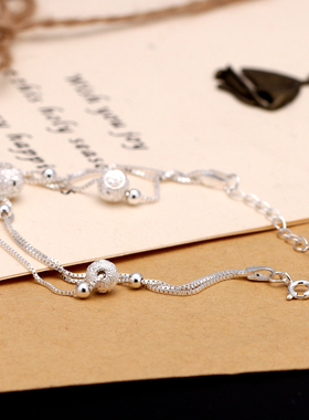 日韩风百搭磨砂情人节可刻字手链