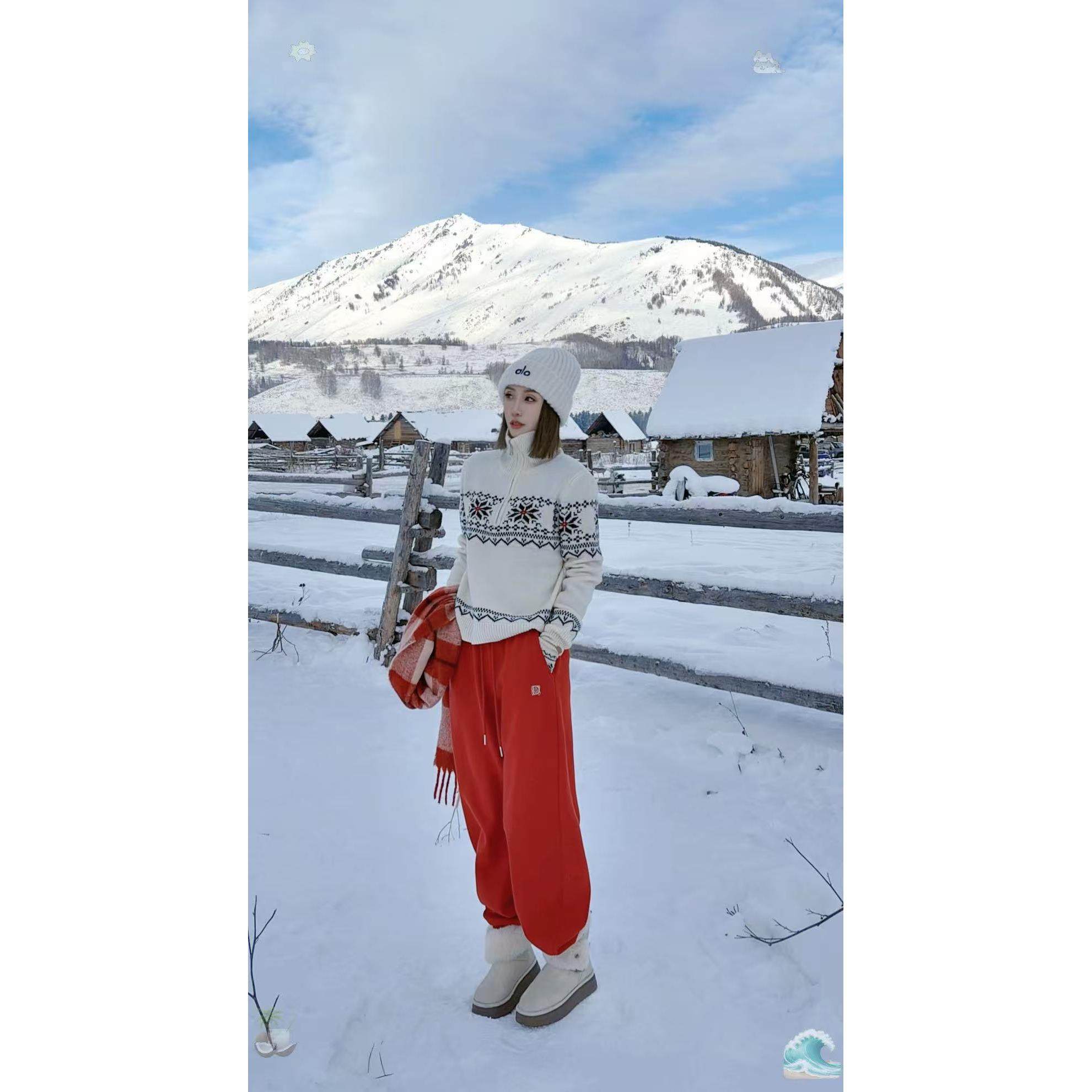 熙薇『xxxx』2025冬季新款休闲加绒潮牌卫裤H6838,淘宝优惠券,粉丝福利购,淘宝优惠卷