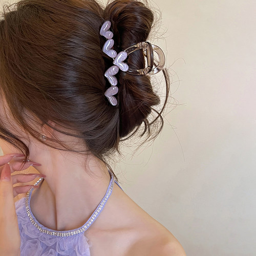 秋时氛围~抓夹女2025新款高级感简约夹子头饰发夹后脑勺鲨鱼夹ins - 图2