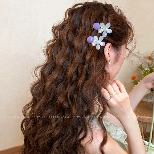 甜美温柔花朵圆珠发夹女前额发卡侧边夹碎发刘海夹子2026新款头饰 - 图0