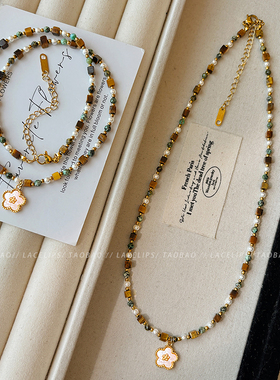 2025新款民族风花朵串珠项链女