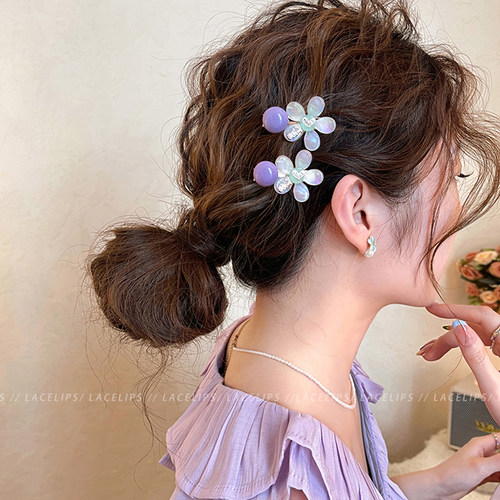 甜美温柔花朵圆珠发夹女前额发卡侧边夹碎发刘海夹子2026新款头饰 - 图3