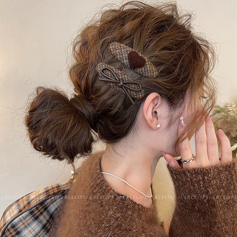 美拉德爱心蝴蝶结发夹女刘海夹子头饰2026新款高端侧边夹前额发卡,淘宝优惠券,粉丝福利购,淘宝优惠卷
