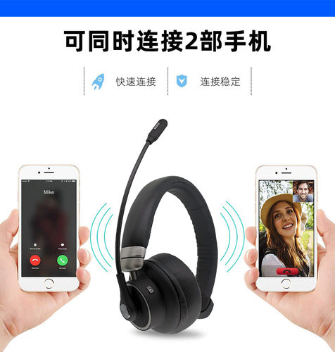 乐朗91单耳蓝牙话务耳机头戴式无线耳麦智能降噪超长续航商开车载 - 图2
