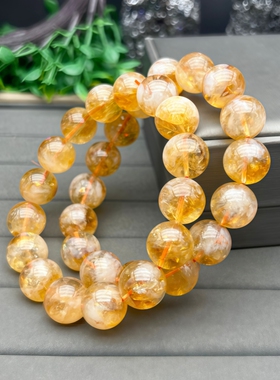 天然黄塔晶手串13mm大颗粒