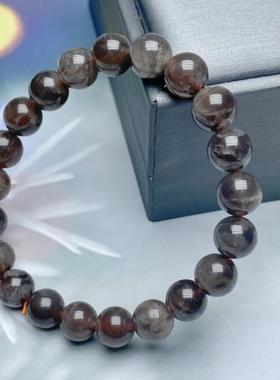 天然黑加仑骨干太阳石手串饰品