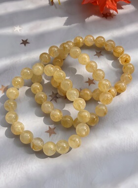 巴西黄胶花手串水晶饰品