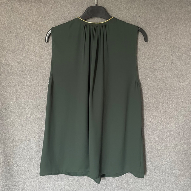 2024 Summer Dark Green Metallic Vest Top