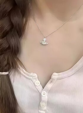 西太后土星镂空雪花锁骨链