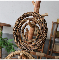 Willow woven flower ring decoration wall-mounted flower ring decoration flower arrangement swinging piece Christmas decoration flower ring pendulum piece