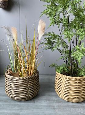 仿藤藤编花篮花篮花器道具篮摆件