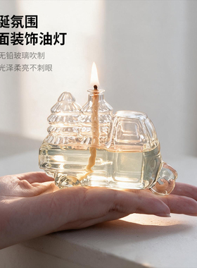 复古小卡车玻璃手工圣诞酥油灯