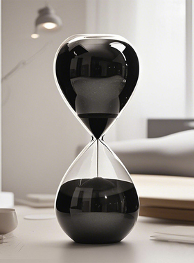 北欧黑白透明时间沙漏摆件