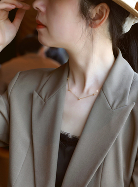 ZOXI星星小钻项链不掉色锁骨链