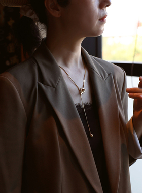 ZOXI钛钢不掉色几何中性毛衣链