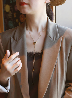 ZOXI抽拉显瘦爱心毛衣项链女款