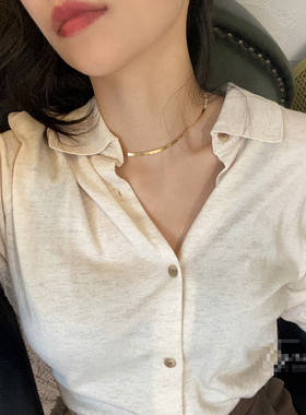 洗澡掉色ZOXI简约蛇骨链女