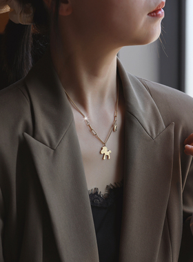 ZOXI钛钢不掉色马上有钱项链女生