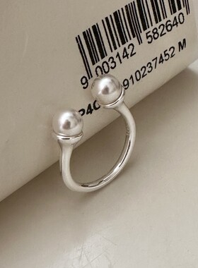 925纯银施家珍珠戒指ins款关节戒