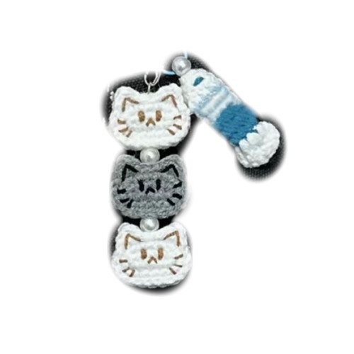 毛线钩针猫猫鱼包挂手工编织DIY材料包自制鲷鱼烧挂件钥匙扣礼物 - 图3