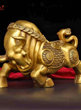 铜牛福字牛牛气冲天如意牛生肖牛聚宝福禄牛工艺装饰摆件铜雕定制