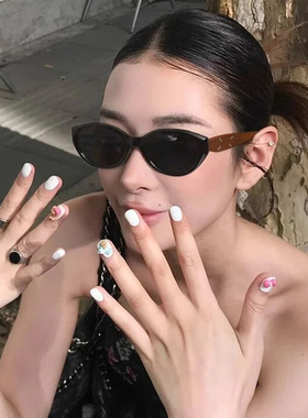猫眼偏光墨镜女款2025新款网红高级感窄框眼镜街拍太阳镜防紫外线