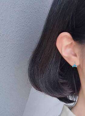 MaroMeko浪漫蓝色鱼尾小耳钉