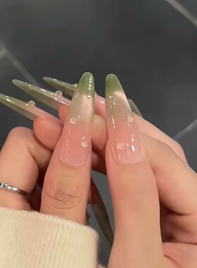 碧玉生花清透猫眼爆闪穿戴甲