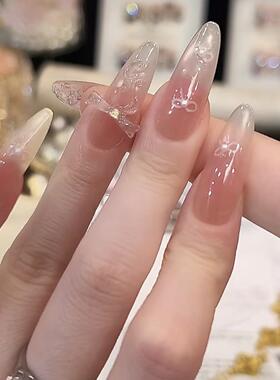 【半盏桃晶】纯手工穿戴甲