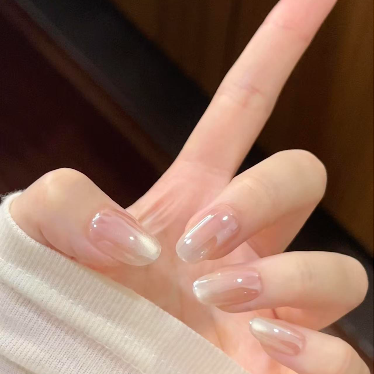 M226猫光海莉裸色极光猫眼短款气质日常百搭简约穿戴甲美甲贴爆闪,淘宝优惠券,粉丝福利购,淘宝优惠卷