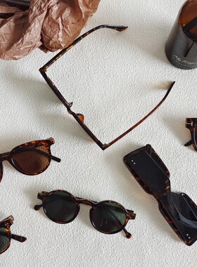 豹纹色系欧美ins墨镜男防晒感女