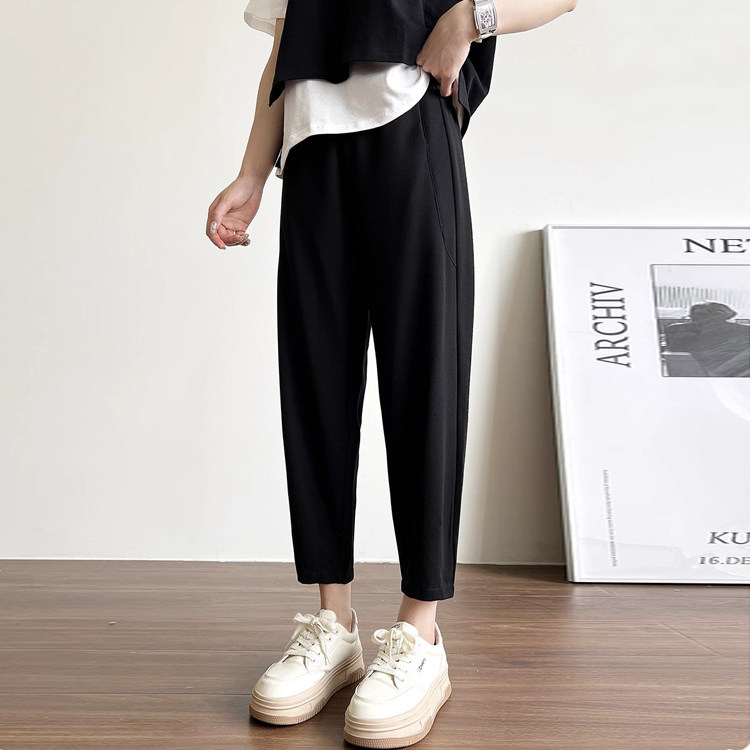 九分休闲哈伦裤女大码秋季2024新款胖妹妹mm宽松显瘦老爹萝卜裤子,淘宝优惠券,粉丝福利购,淘宝优惠卷