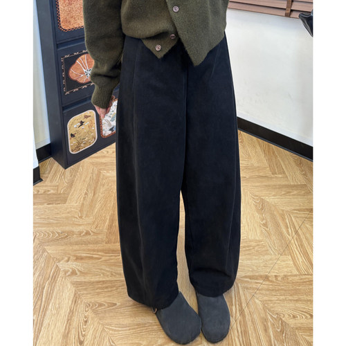 加绒休闲直筒阔腿裤女大码秋冬2025新款胖mm宽松显瘦小个子奶奶裤 - 图2