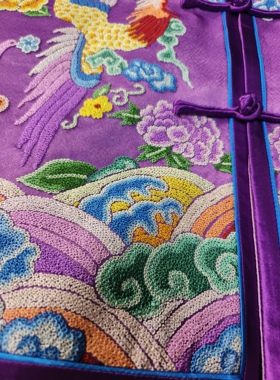 手工刺绣打籽绣新绣孤品马甲裙背心坎肩女