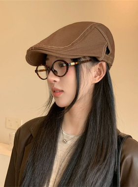 新款纯色简约牛仔前进帽女气质潮