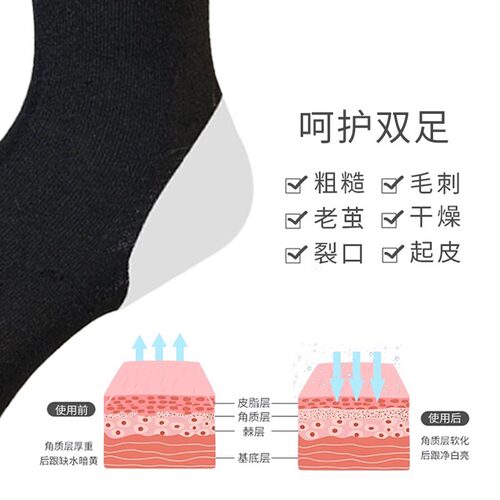 紫彦防裂袜子脚裂袜男女棉袜脚后跟干裂老人足跟防裂袜冬季足裂袜 - 图2