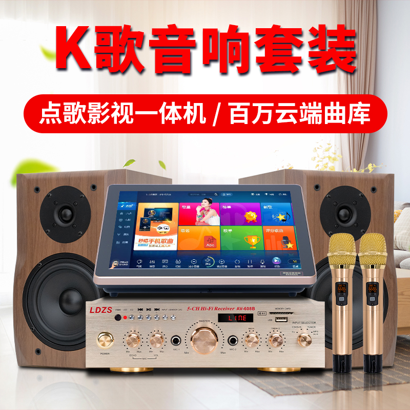 LDZS 家庭ktv点歌机音响套装专业舞台家用卡拉ok电视K歌音箱全套 - 图0