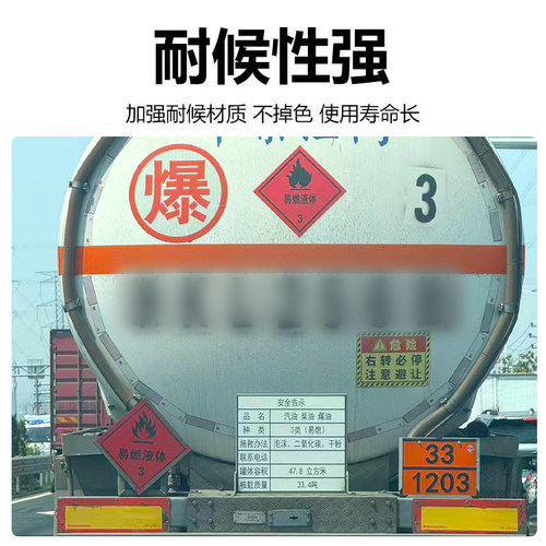 2025新规危险品矩形标志牌运输不锈钢车牌警示牌道路国际代码标牌 - 图3
