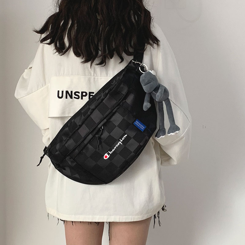 NY大容量运动胸包男女骑行NB腰包简约通勤上班旅行单肩斜挎包包AJ - 图1