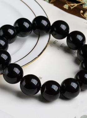 黑曜石手链男女款单圈手串饰品礼物送男友女友闺蜜生日礼物