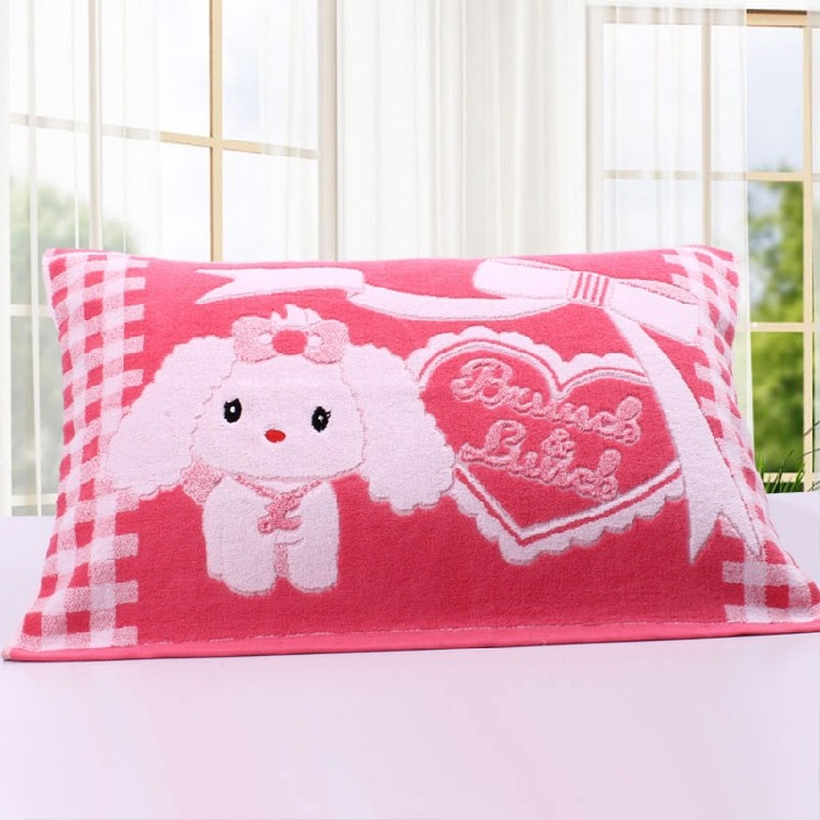 100%全棉卡通老式素色枕巾 纯棉纯色单人枕头毛巾加厚加大一对装 - 图2