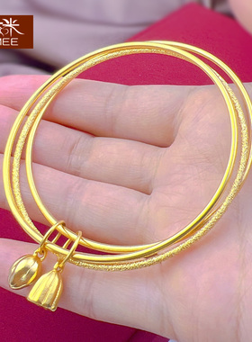 三生三世两世欢莲花蓬镀黄金手镯